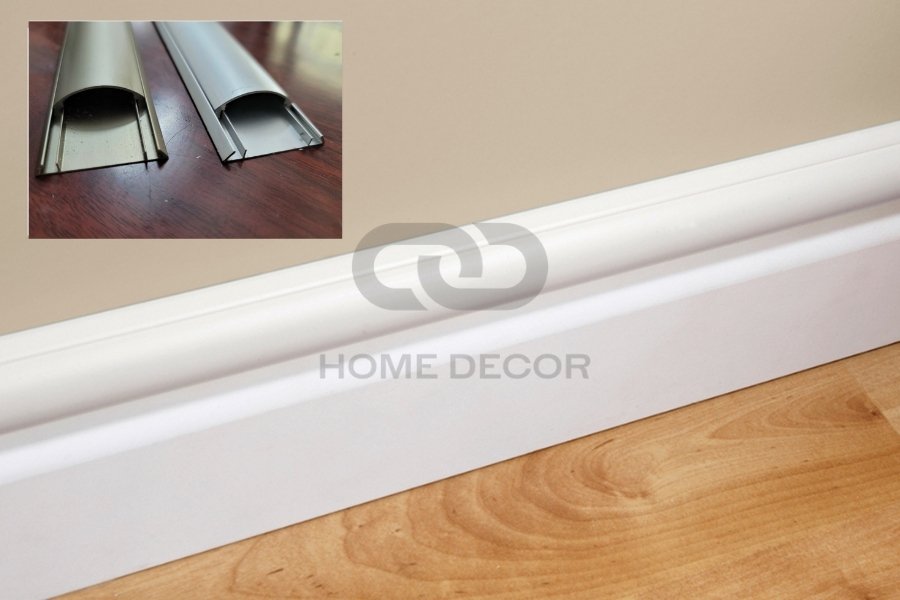 Hình ảnh minh họa các bước thi công lắp đặt Nẹp Bán Nguyệt để giấu dây điện sàn nhà
