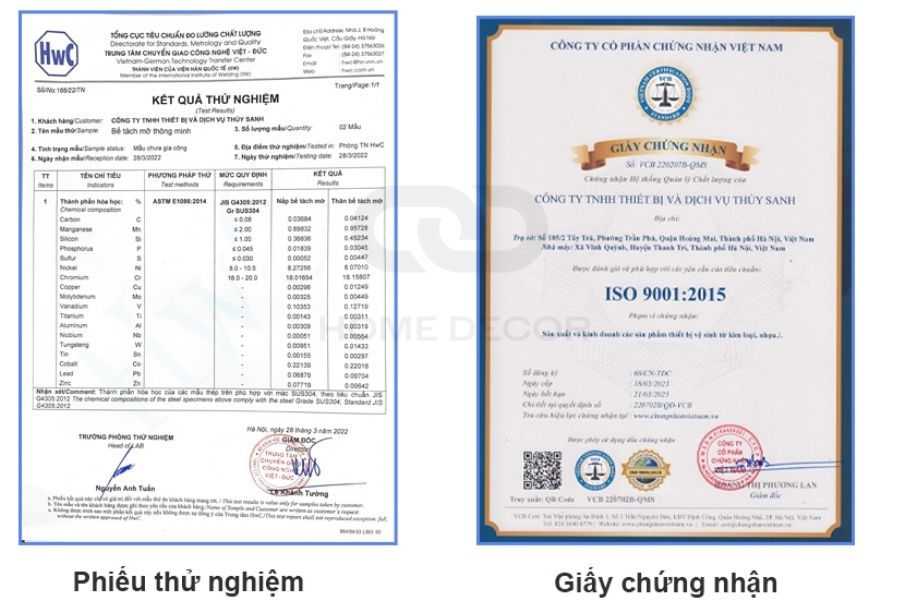 Mẫu Giấy Chứng Nhận Xuất Xứ (CO) và Giấy Chứng Nhận Chất Lượng (CQ) giúp xác minh nguồn gốc và chất lượng inox