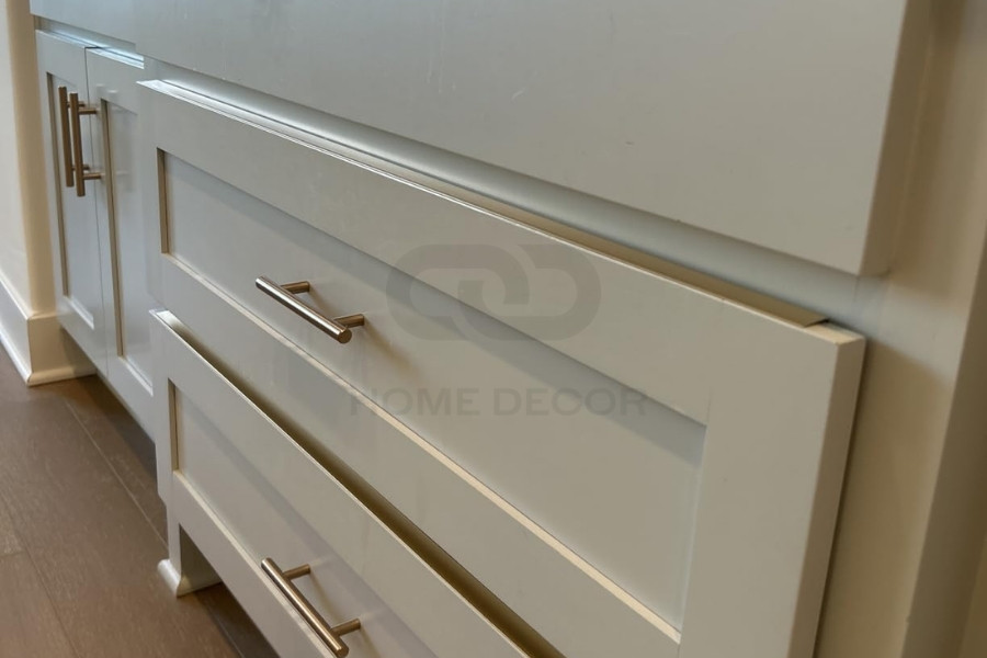 Nẹp V inox kích thước nhỏ V15mm tạo sự tinh tế cho cạnh tủ bếp hiện đại